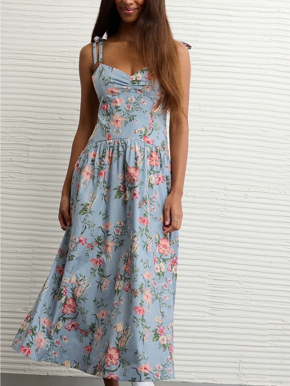 American Eagle Outfitters Sweetheart Tie-Strap Midi Dress Size M NWT